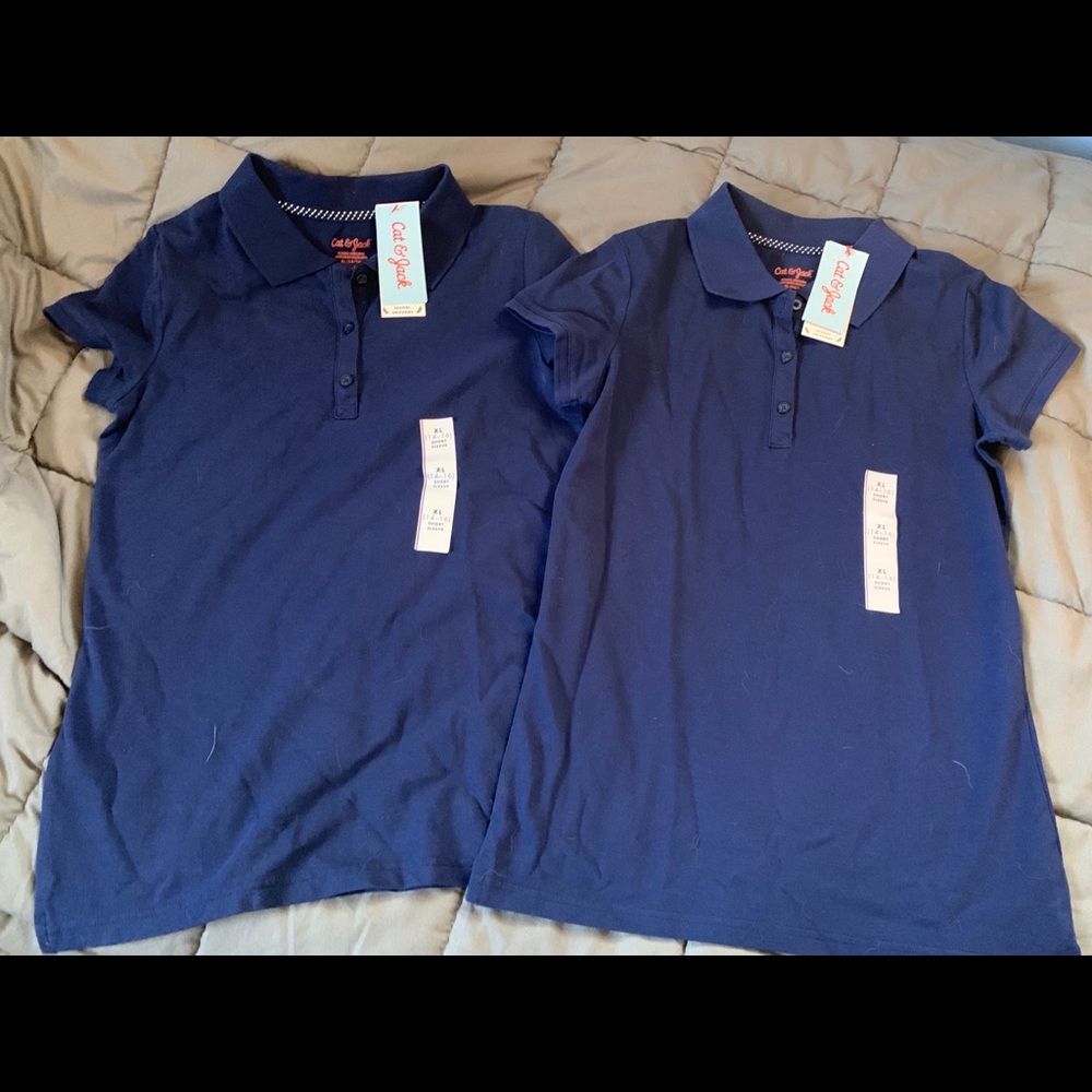 Girls uniform Navy blue polo shirts size Xl 14-16
